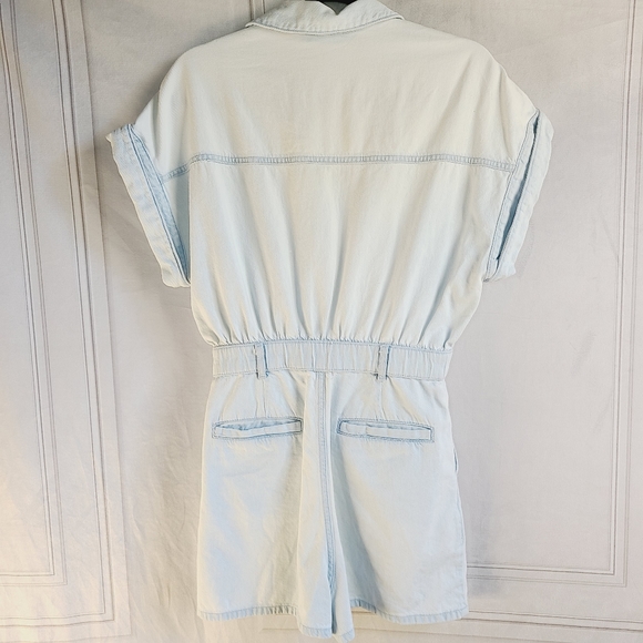 Zara Denim Button Utilitarian Romper - Picture 8 of 9